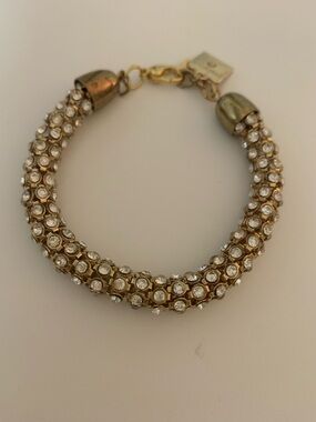 Anne Klein Gold-Tone Bracelet with Clear Crystals